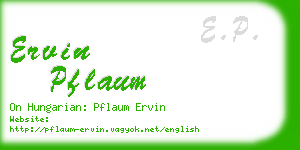 ervin pflaum business card